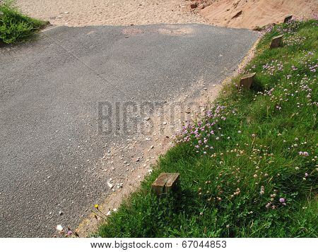 Eroded Cliff Road Seascape