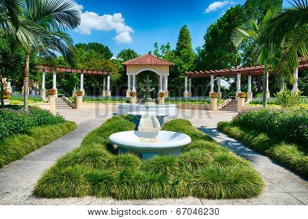 Fountain At Public Park In Lakeland, Florida