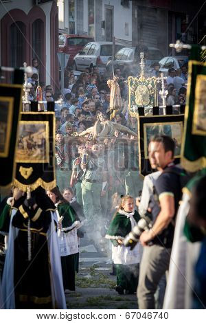 Spanish Legionnaires Holding A Religious Image