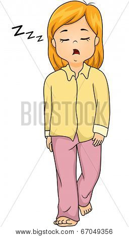 Illustration of a Girl Sleepwalking