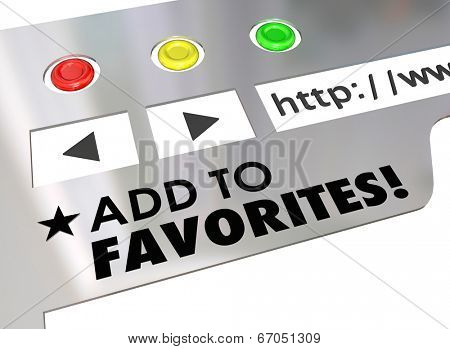 Add to Favorites words on a website browser screen bookmark a good Internet page