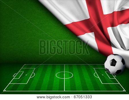 Soccer or football background with flag of England