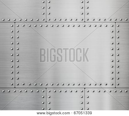 metal plates with rivets background