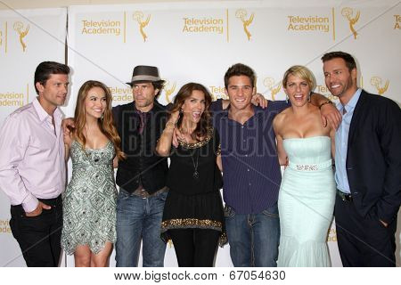 LOS ANGELES - JUN 19:  G Vaughn, Chrishell Stause, S Christian, Kristian Alfonso, Arianne Zucker, Eric Martsolf at the Daytime Emmy Reception at the London Hotel on June 19, 2014 in West Hollywood, CA