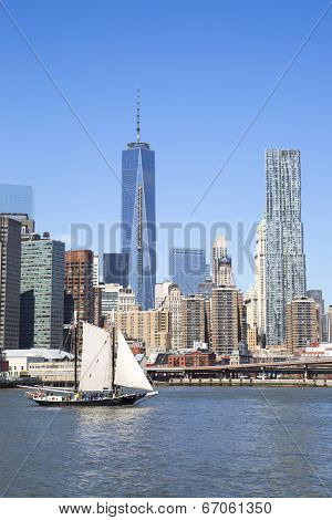 Lower Manhattan skyline panorama