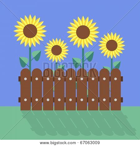 Sunflowers flat design