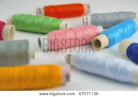 Coils of colorful threads
