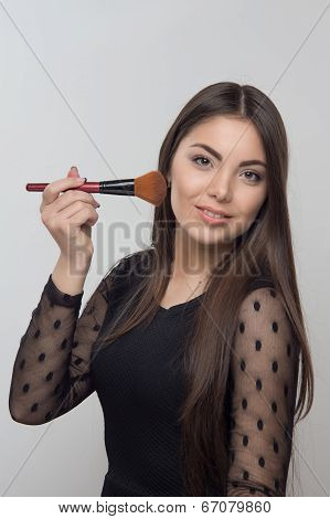Portrait of woman in black dress
