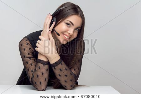 Portrait of woman in black dress