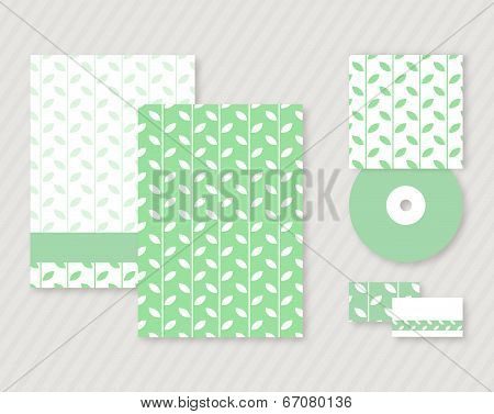 Identity template with green leaves