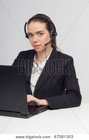 Business lady with laptop