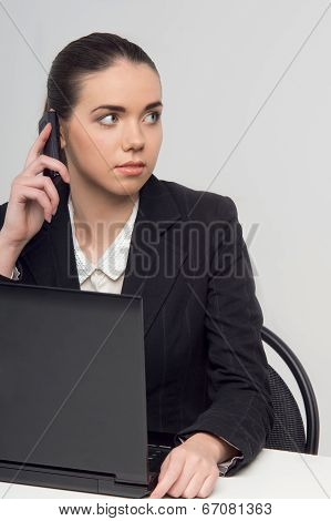 Business lady with laptop