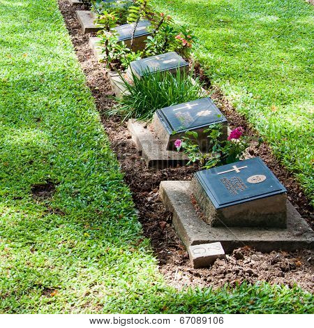 The Kanchanaburi War Cemetery, Thailand
