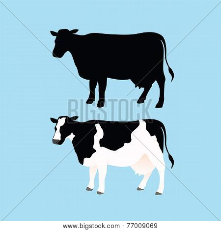 Cow Silhouettes and Color Cow