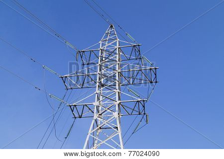 The upper part of the support of high-voltage power lines