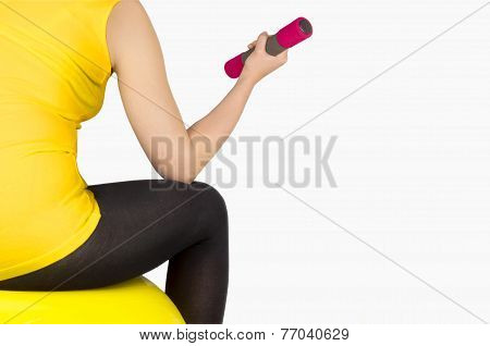 Young Woman Doing Fintess Excercises - Isolated Image