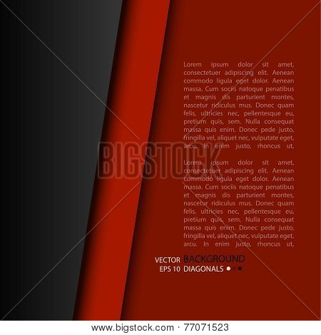 Background of red and black strips of paper overlay each other