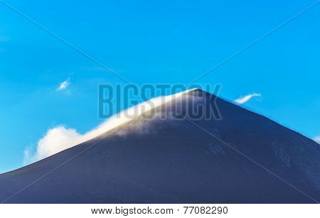 Top Of Volcano In Timanfaya Area In Lanzarote
