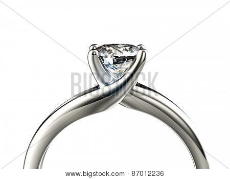 Golden Engagement Ring with Diamond. Jewelry background