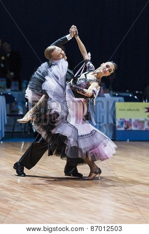 Minsk, Belarus-february 15, 2015: Dance Couple Of Parfyonov Denis And Sopit Tetiana From Ukraine Per