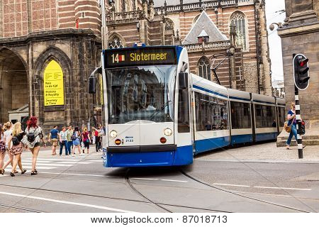 Tram In Amsterdam, Netherlands