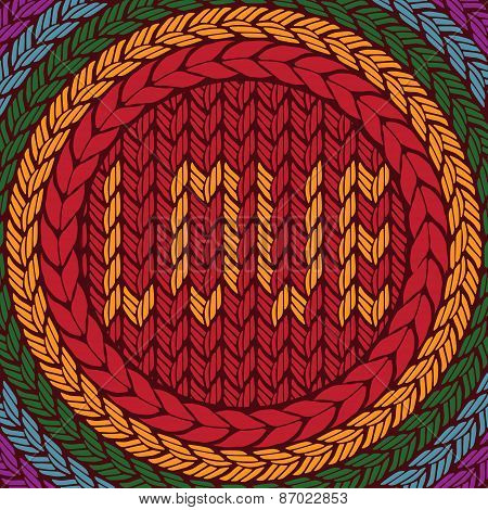 Knitted Background With The Word Love