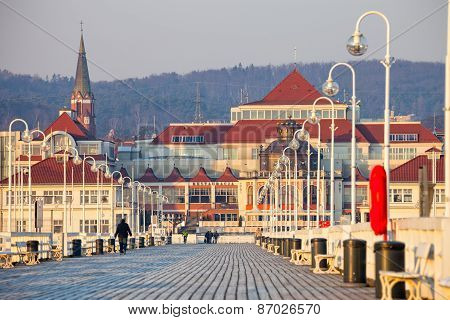 Pier In Sopot At Morning