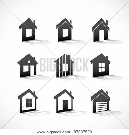 Set of house icons