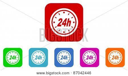 24h vector icons set