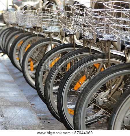 PARIS, FRANCE MARCH 5, 2015:  Rob of bicycles. Velib' is Paris public bike system in Paris, France.