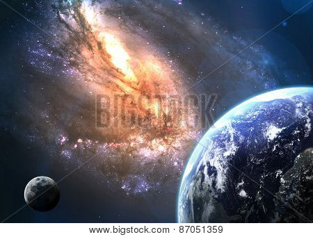 Earth in space. Elements of this image furnished by NASA