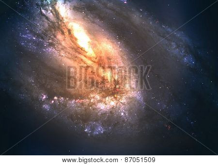 Incredibly beautiful spiral galaxy somewhere in deep space