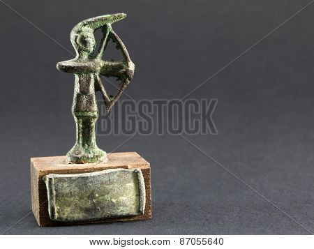 Archer Bronze Figurine, Arrow And Bow Statuette