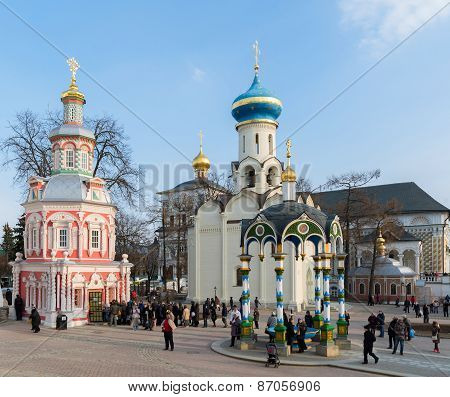 Sergiev Posad, Russia - March 28, 2015. The Great Trinity Monastery In Sergiyev Posad Near Moscow. G