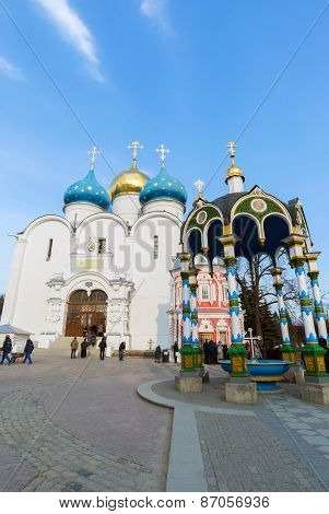 Sergiev Posad, Russia - March 28, 2015. The Great Trinity Monastery In Sergiyev Posad Near Moscow. G