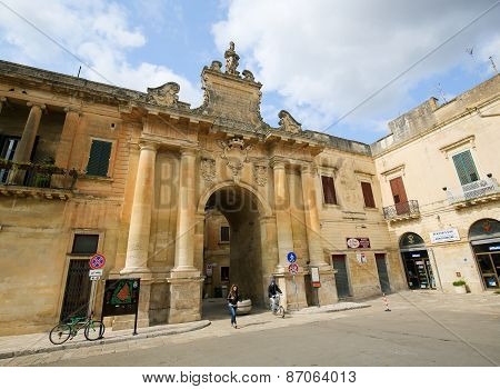 Porta San Biagio In Lecce, Apulia, Italy