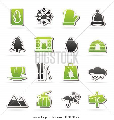 Winter, Sport and relax icons