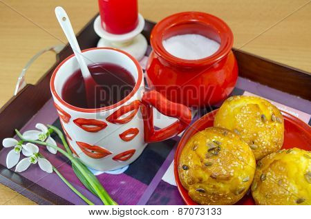 Romantic Breakfast In Bed