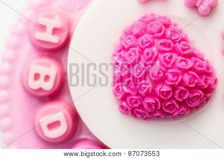 Close Up Pink Jelly Cake