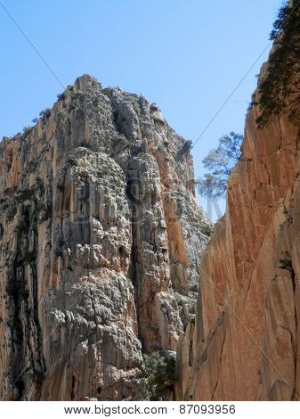 Rockscape In Gorge In El Chorro