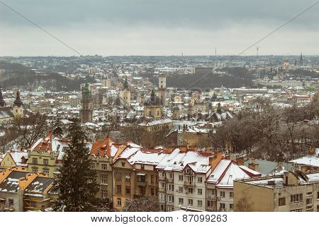 Aerial view of Lviv, Ukraine