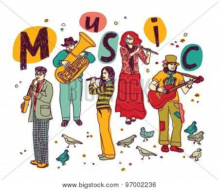 Music group people isolate white