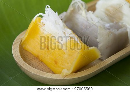 Sweet Thai Banana Coconut Milk Ingredients Concept