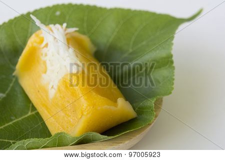 Sweet Thai Banana Coconut Milk Ingredients Concept