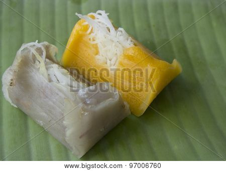 Sweet Thai Banana Coconut Milk Ingredients Concept