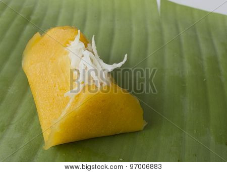 Sweet Thai Banana Coconut Milk Ingredients Concept