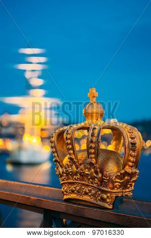 Skeppsholmsbron - Skeppsholm Bridge With Its Famous Gilded Crown