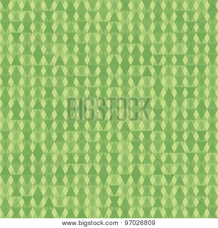 Green Background With Rhombus. Vector.