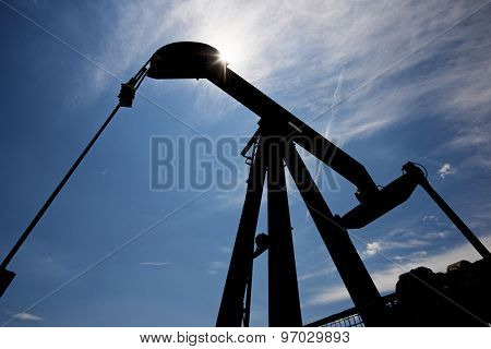 Oil well in Ayoluengo de la Lora, Burgo Province, Castilla Leon, Spain.