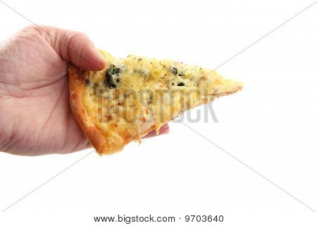 Pizza i hånden